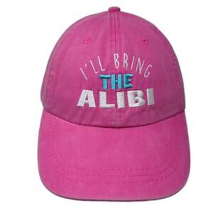 Adams Pink Baseball Cap I'll Bring The Alibi Embroidered Leather Strap Hat OS